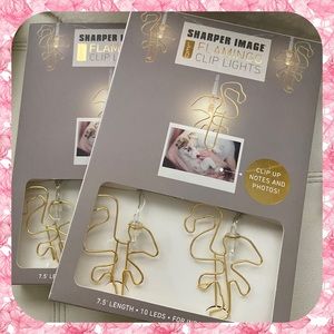 2 Sharper Image Flamingo LED photo clip lights